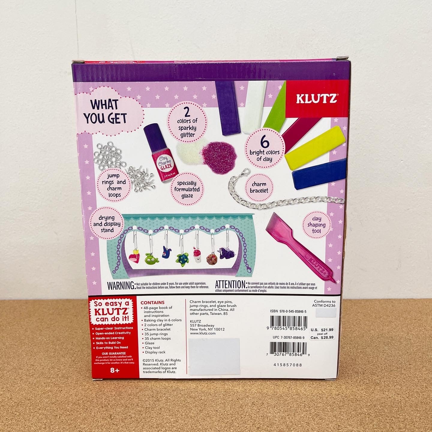 Klutz Make Glitter Clay Charms Craft Kit