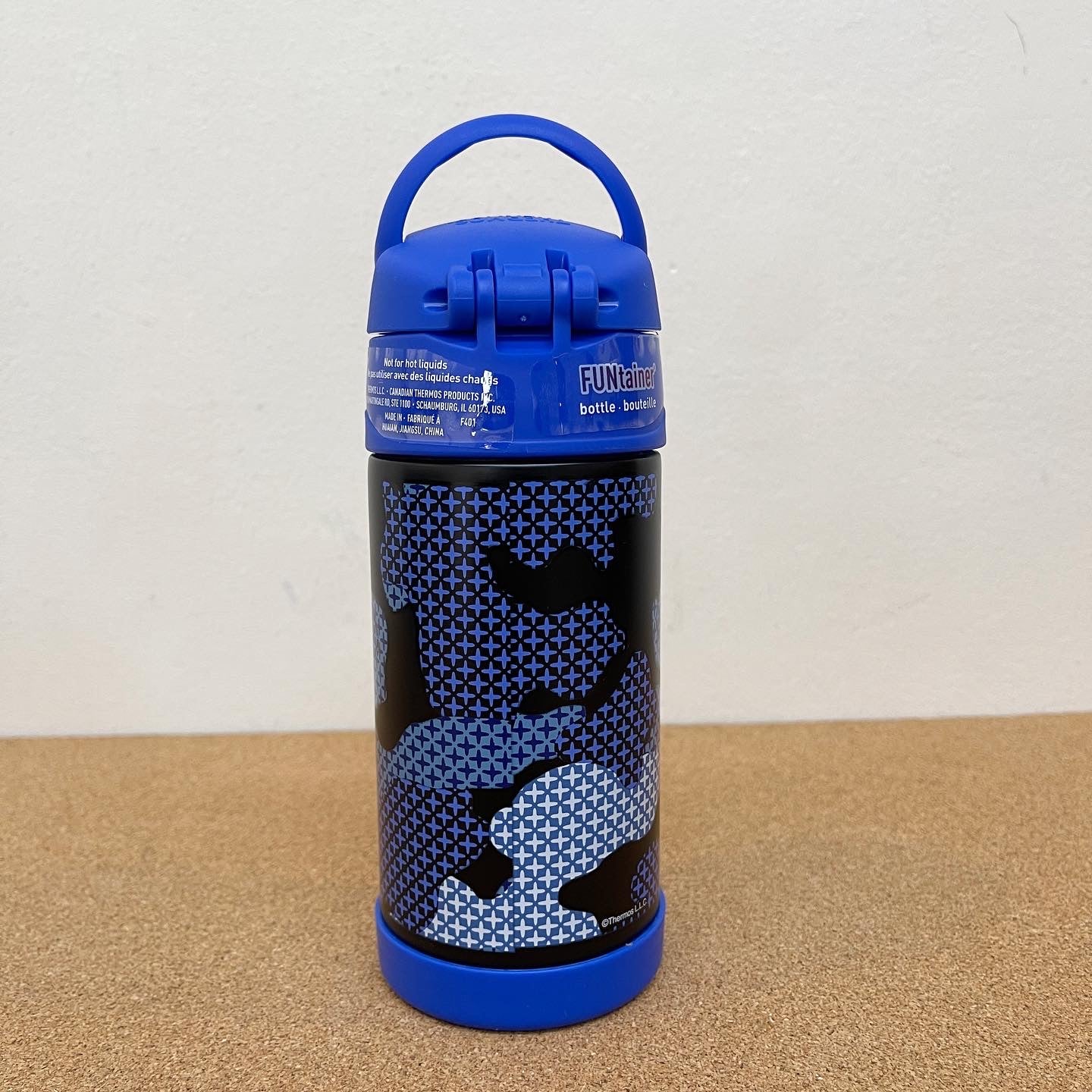 Thermos 12oz Funtainer Water Bottle - Cammo Blue