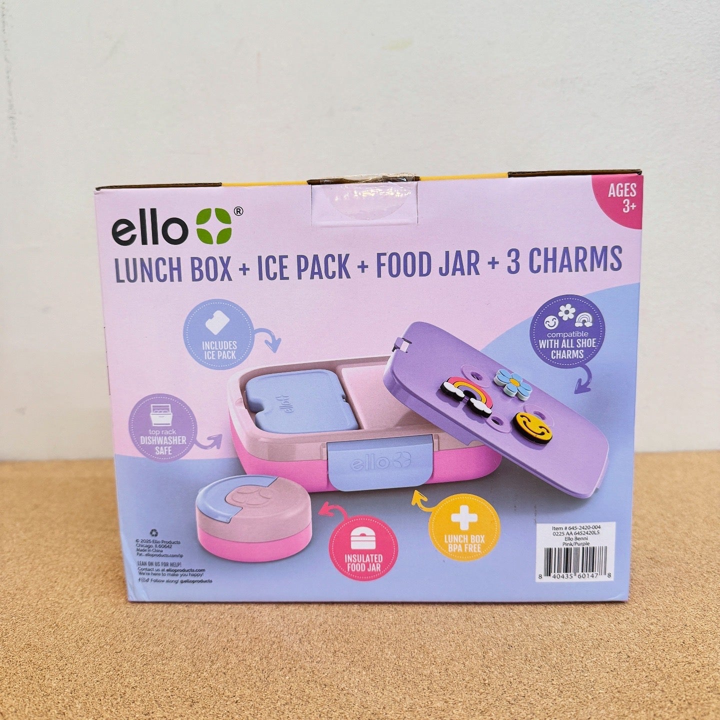 Ello Benni Kids Polypropylene Food Storage Container- Pink