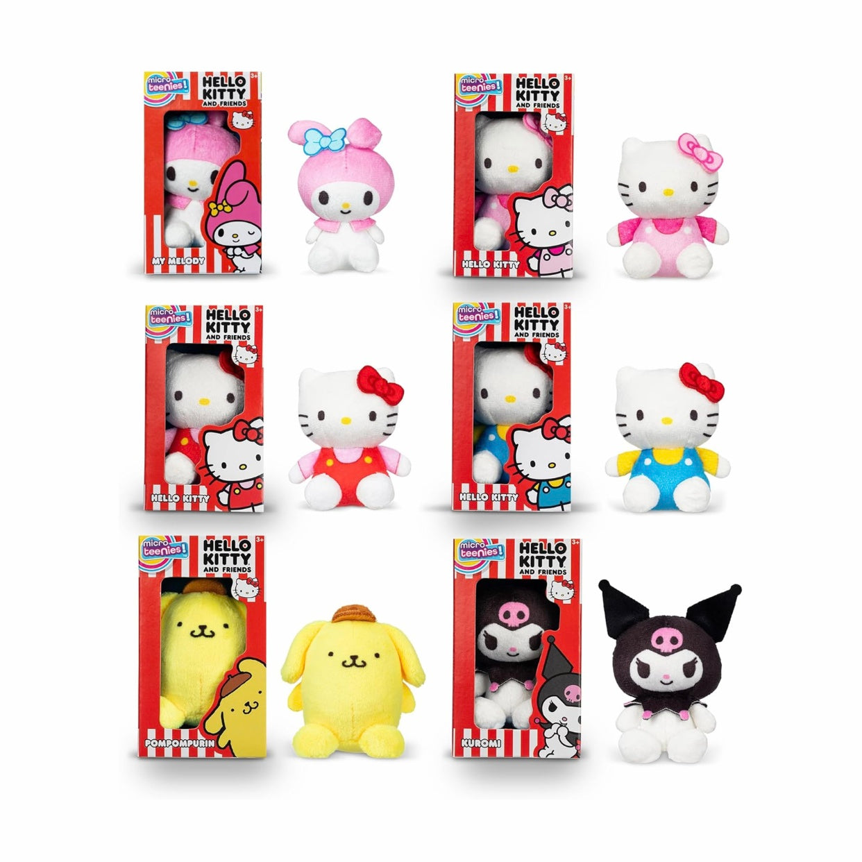 Micro Teenies Hello Kitty and Friends Miniature Plush Figure 6Pk