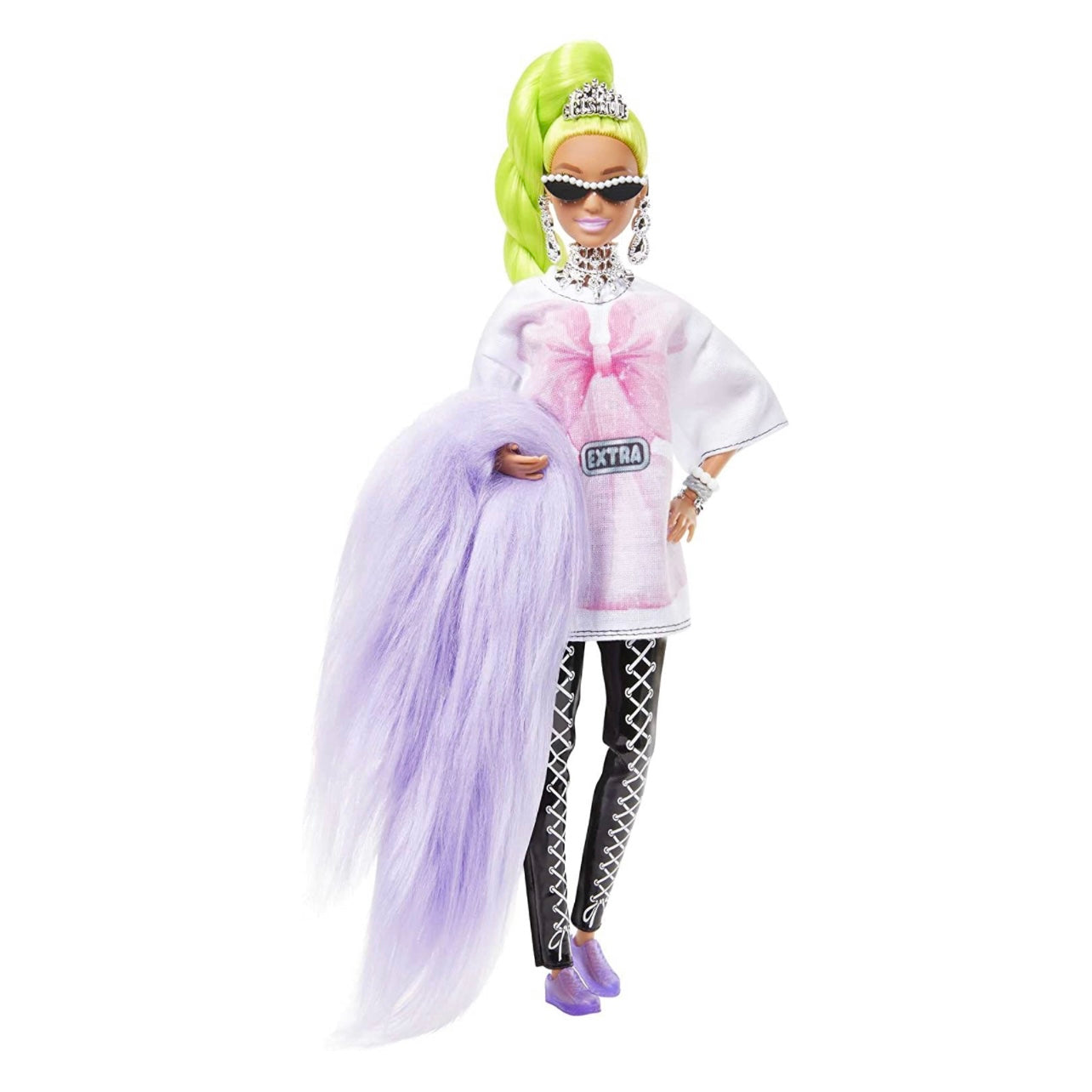 Barbie Extra Doll #11 Neon Green Hair with Feather Boa Accessories and Pet