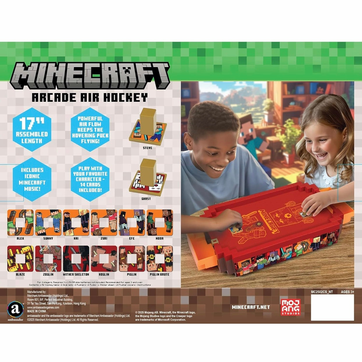 Minecraft Arcade Air Hockey - Nether Core Series Tabletop Game