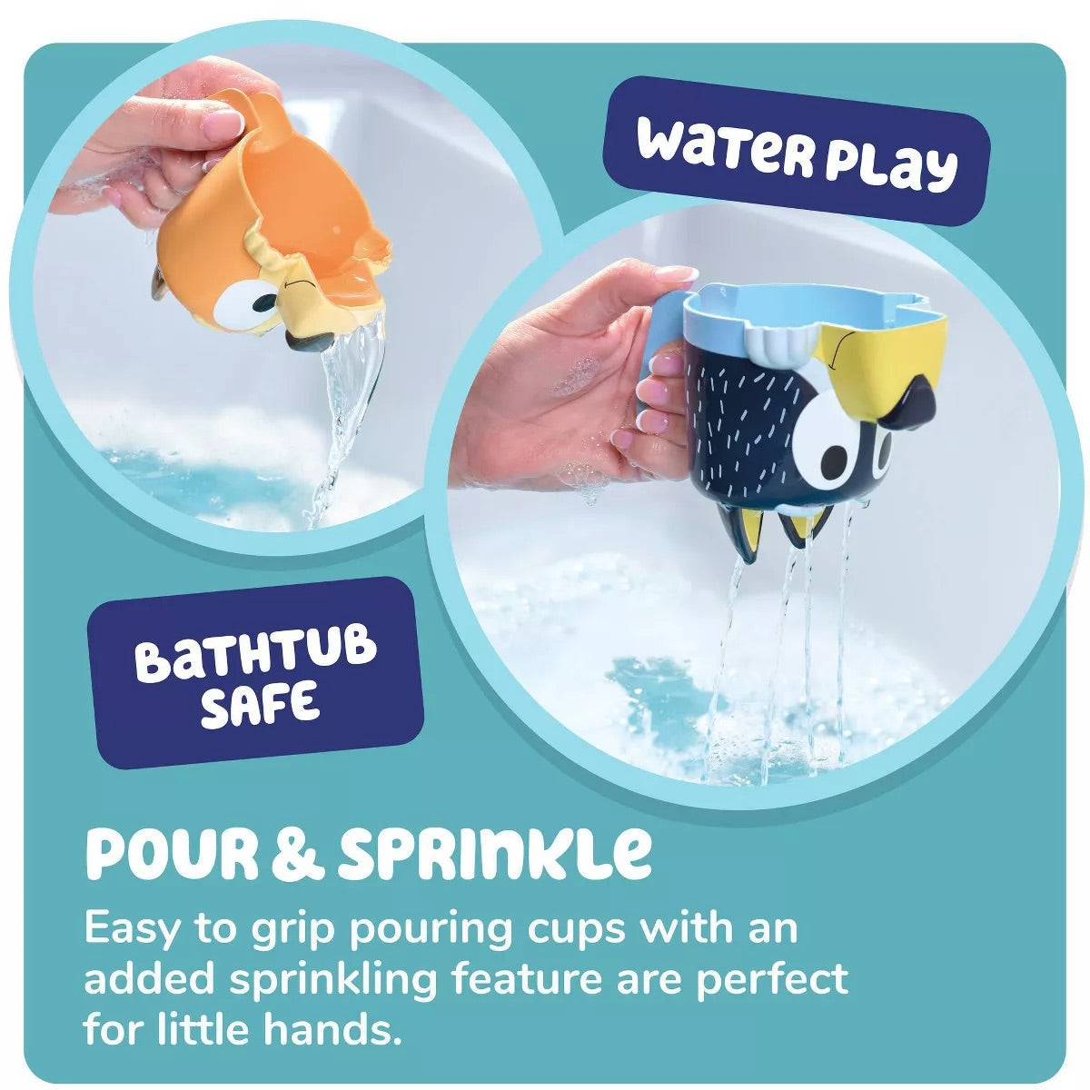 Tomy Bluey Family Pourers - Stacking Cups Bath Toy