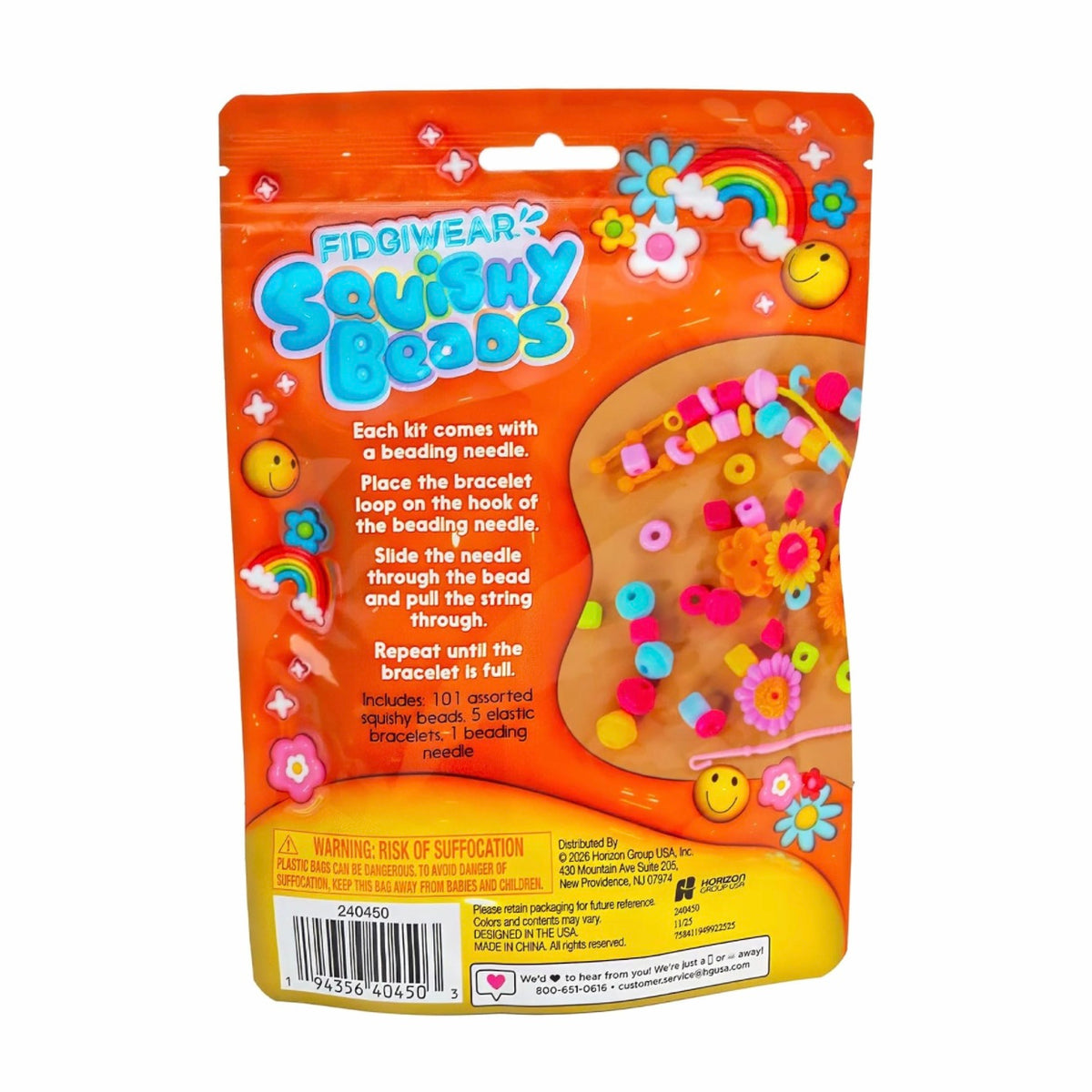 Fidgiwear Squishy Beads Soft and Squishy Scented Daisy Orange Theme