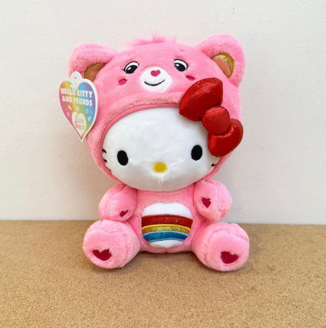 Care Bears Hello Kitty Dressed As Cheer Bears Plush 9”