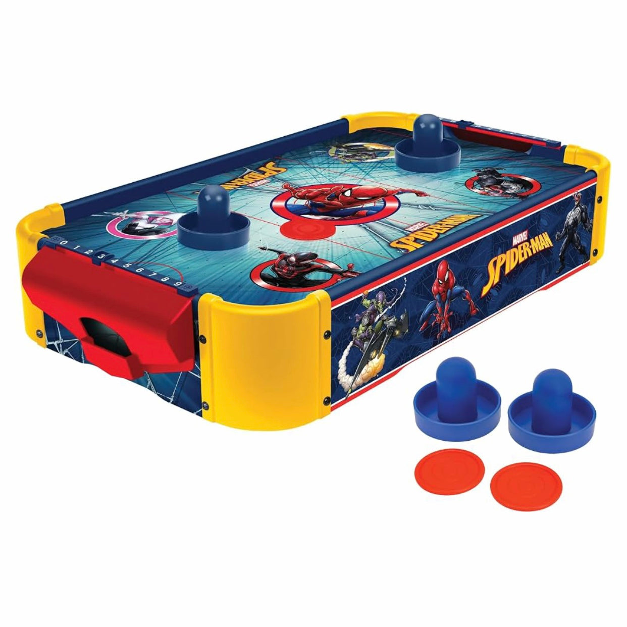 Marvel Spiderman Wooden Tabletop Air Hockey Game