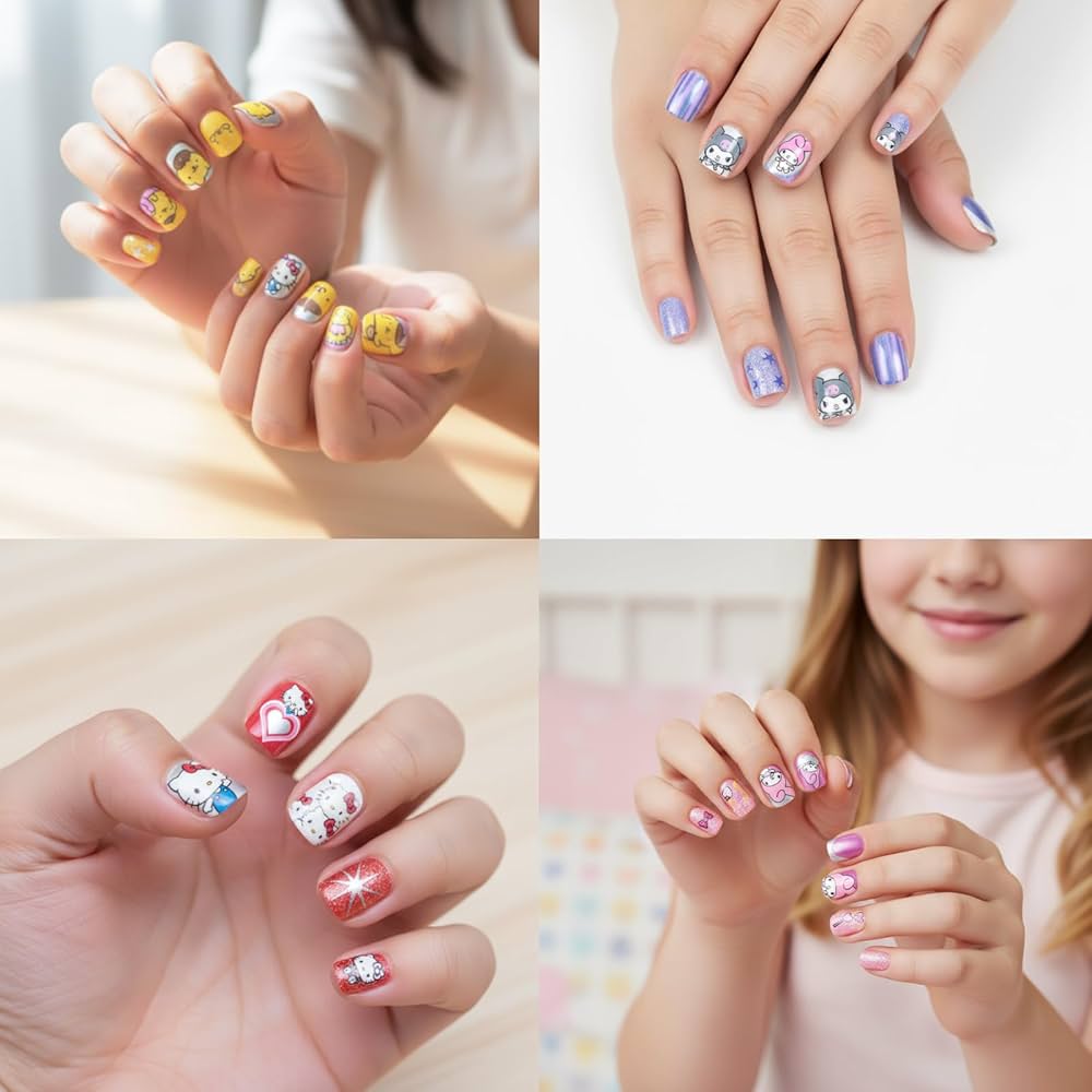 Hello Kitty and Friends 84Pcs Glitter-Glamup & Metallic Press On Nail Set