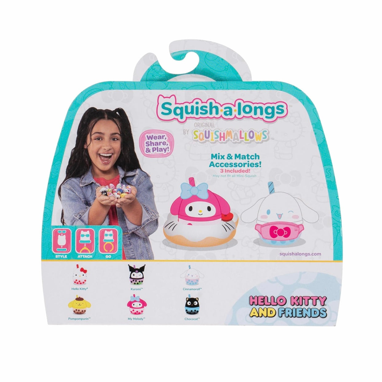 Squish-A-Longs by Squishmallows Hello Kitty and Friends Boba Mini Squish 6Pack