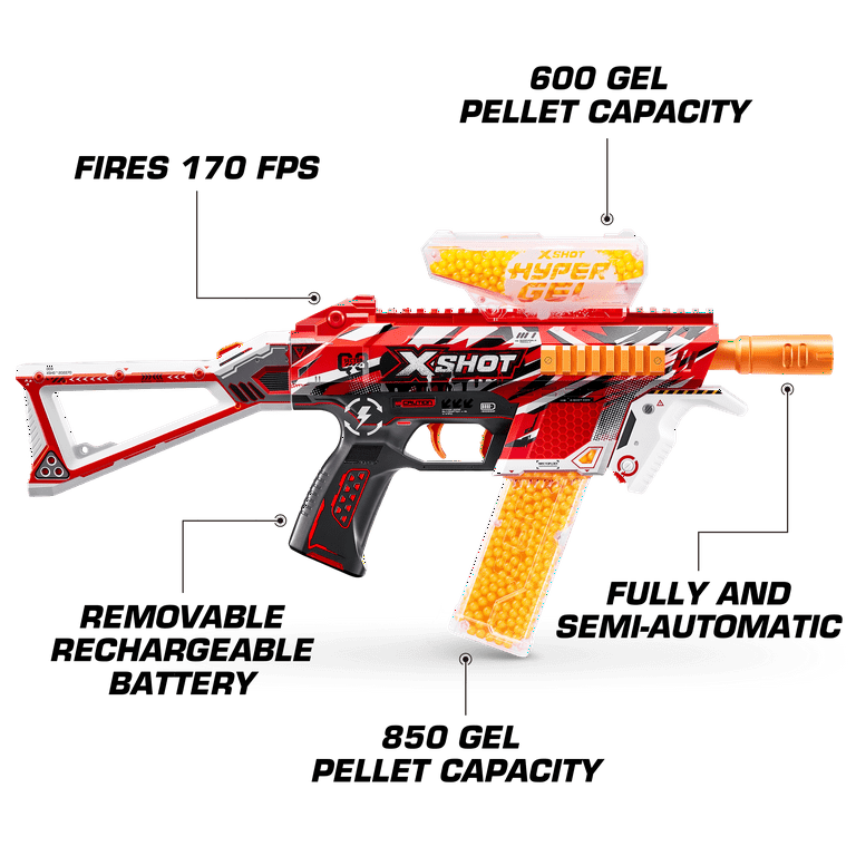 X-Shot Hyper Gel Trace Fire Blaster - Red