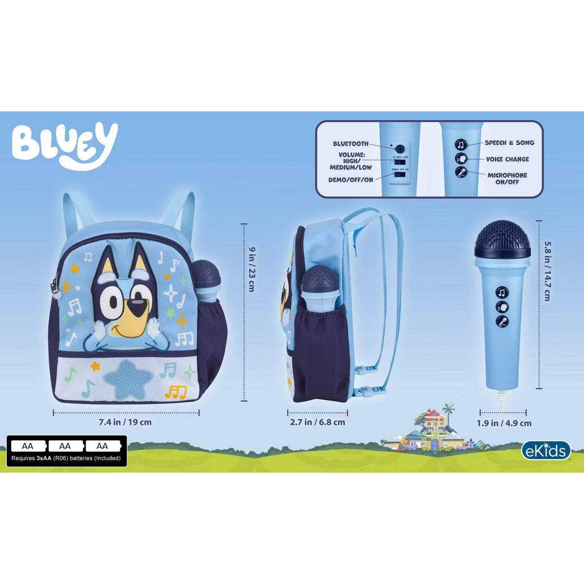 Bluey Sing Along Backpack Boombox
