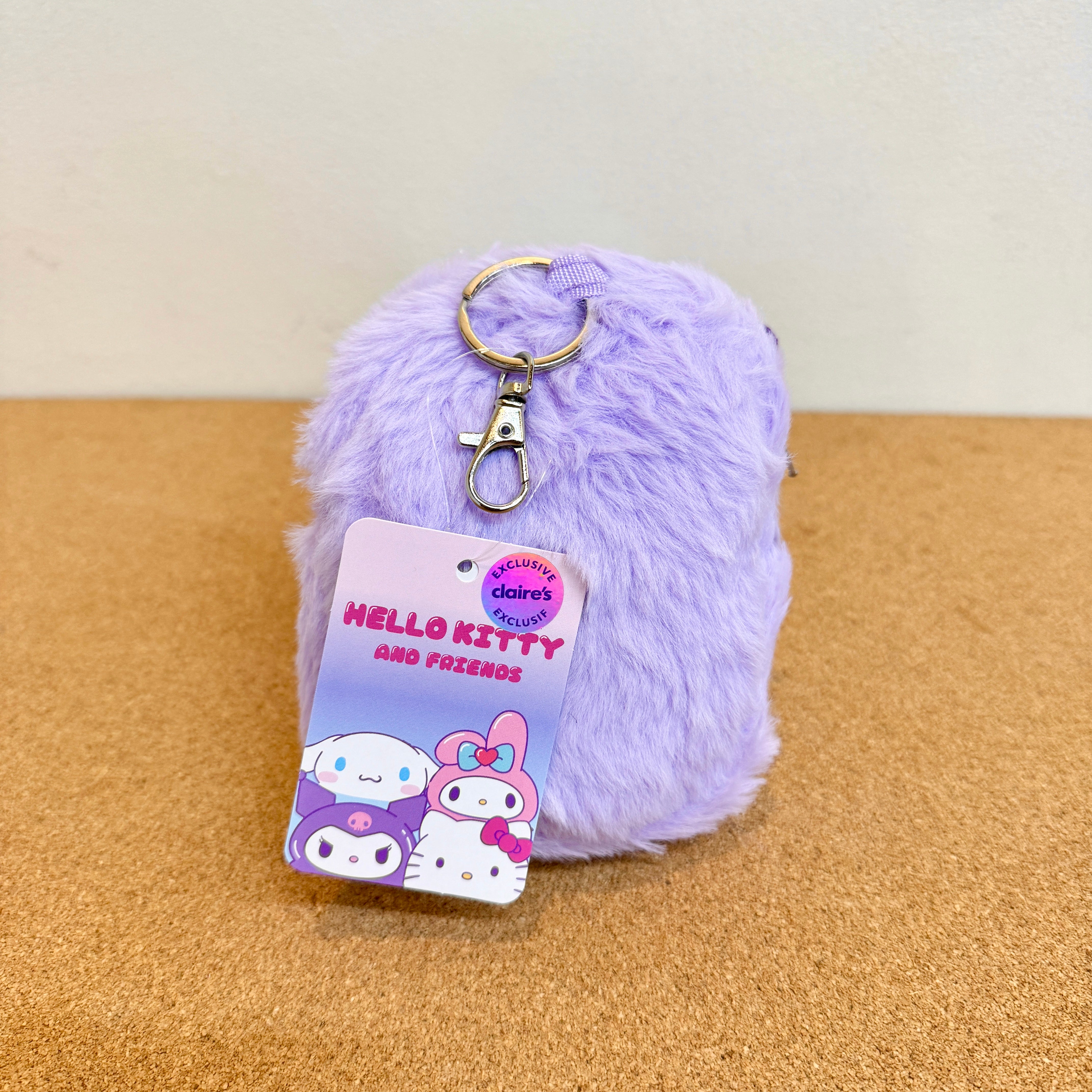 Claire’s Hello Kitty and Friends Plush Backpack Keychain - Kuromi