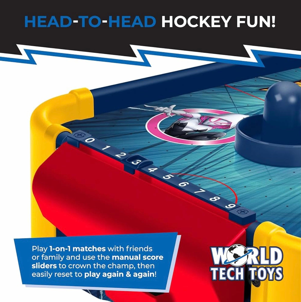 Marvel Spiderman Wooden Tabletop Air Hockey Game