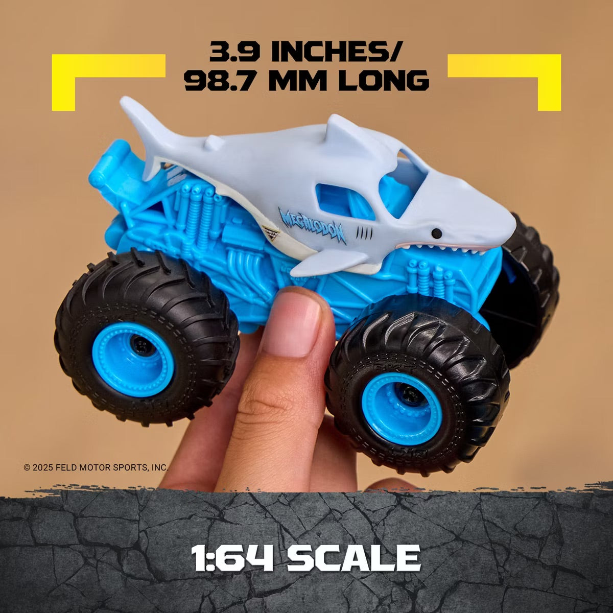 Monster Jam Megaldon Remote Control Monster Truck with Ramp 1:64 Scale