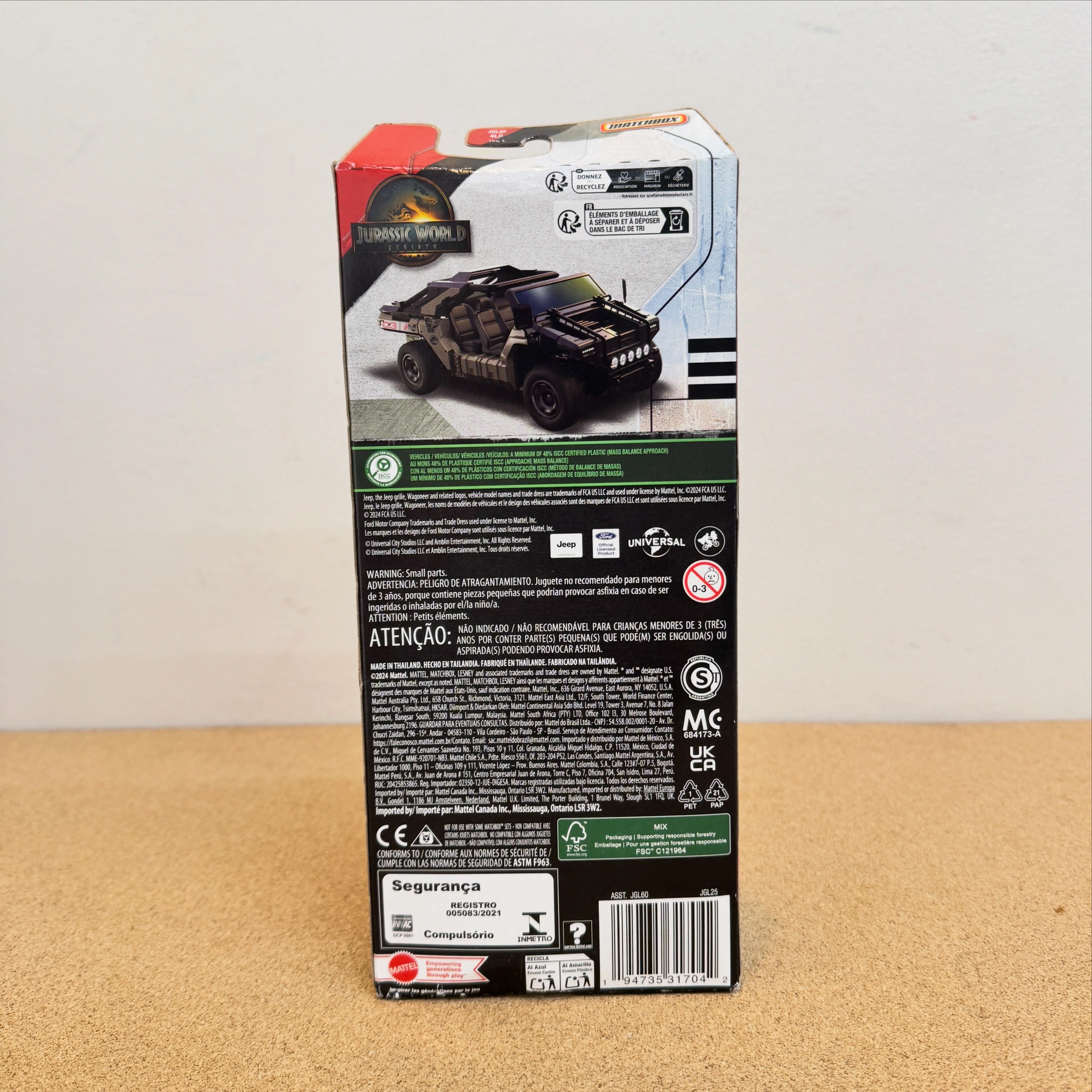 Matchbox Jurassic World Rebirth 5PK 1:64 Diecast Toy Cars with Dinosaur