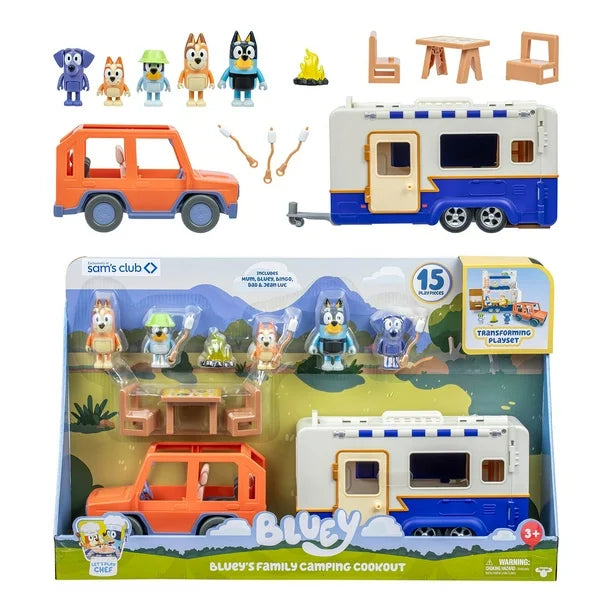 Bluey Family Camping CookOut Playset