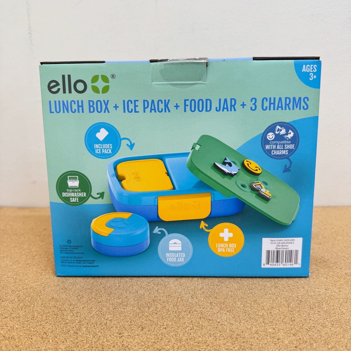 Ello Benni Kids Polypropylene Food Storage Container - Green