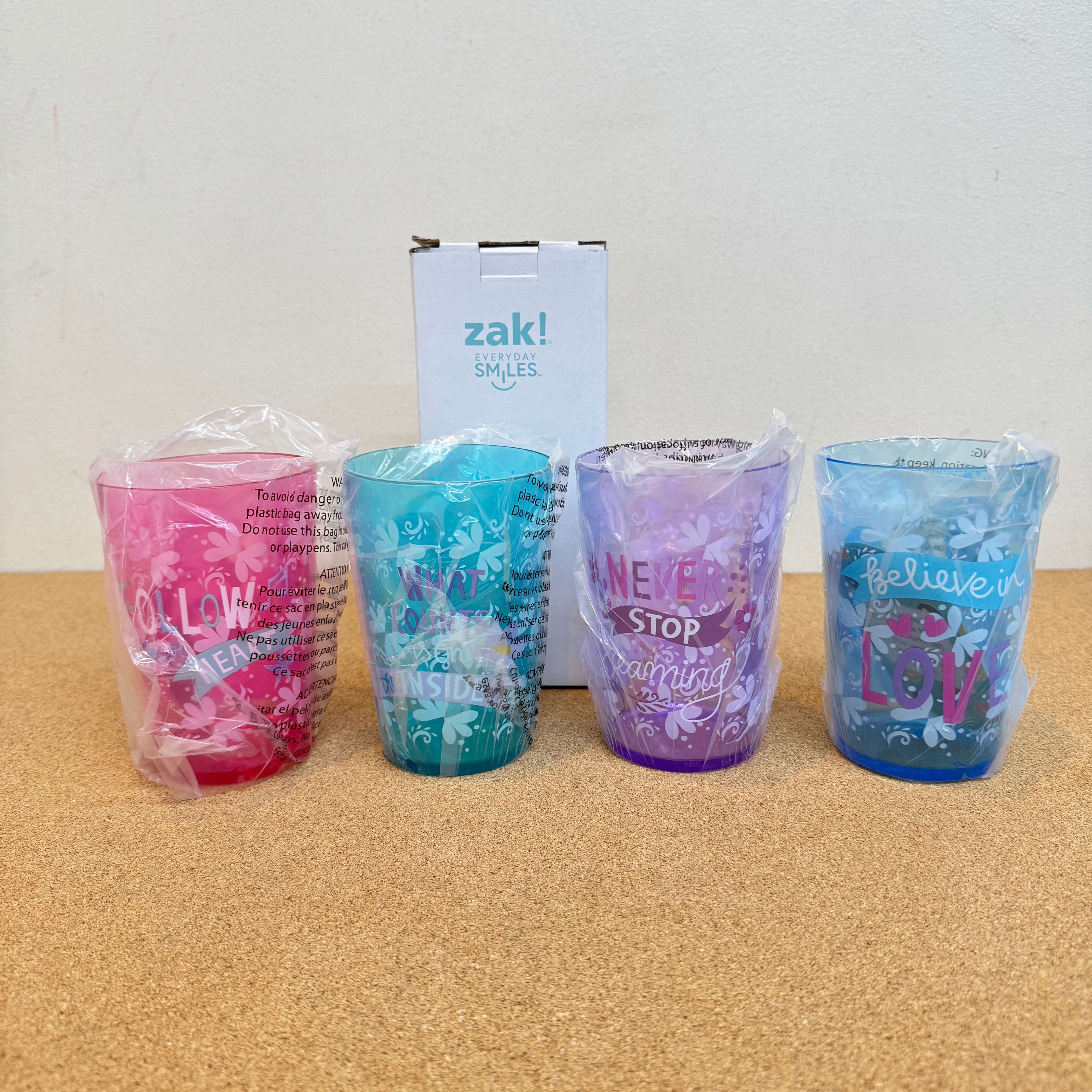 Zak Design Disney Princess Plastic Cups Set 4Pk 14.5Oz