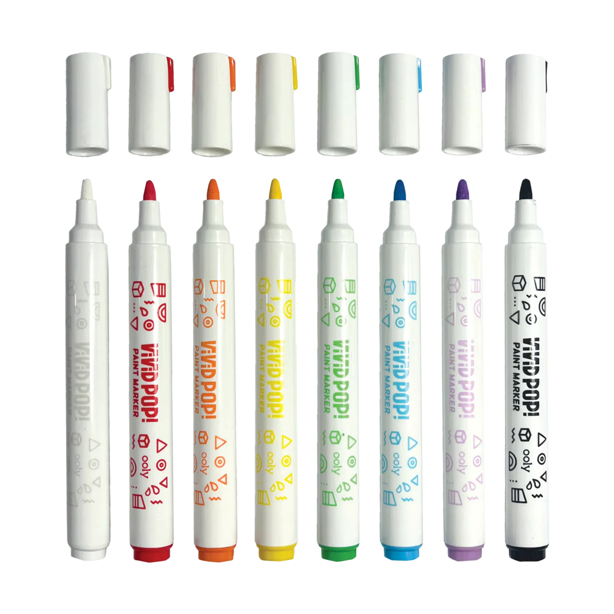 Ooly Vivid Pop! Water Based Paint Markers Set of 8