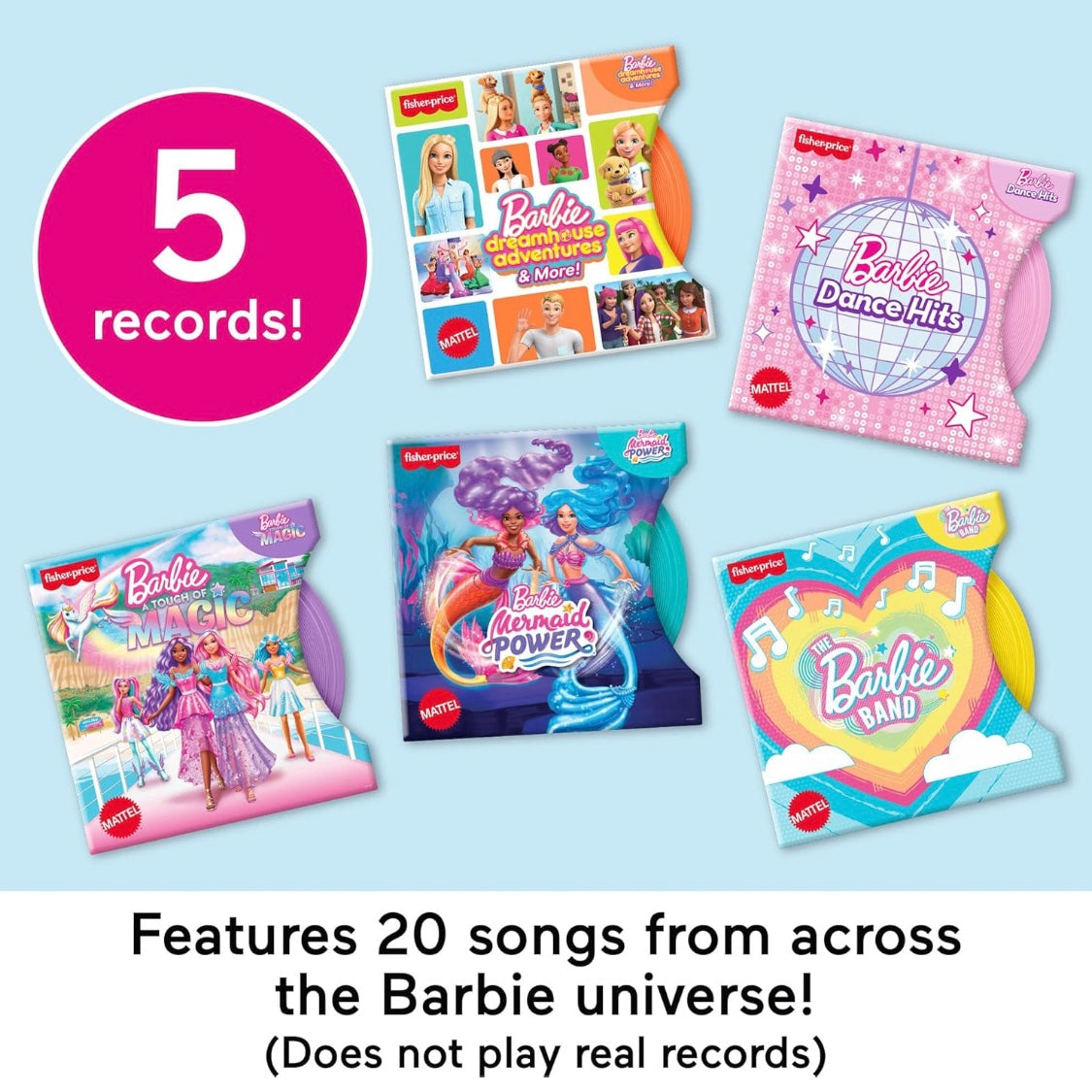 Fisher Price Rockin’ Record Barbie Player Musical Toy