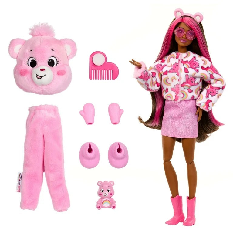 Barbie Cutie Reveal Care Bears Series Doll with Cheer Bear Costume