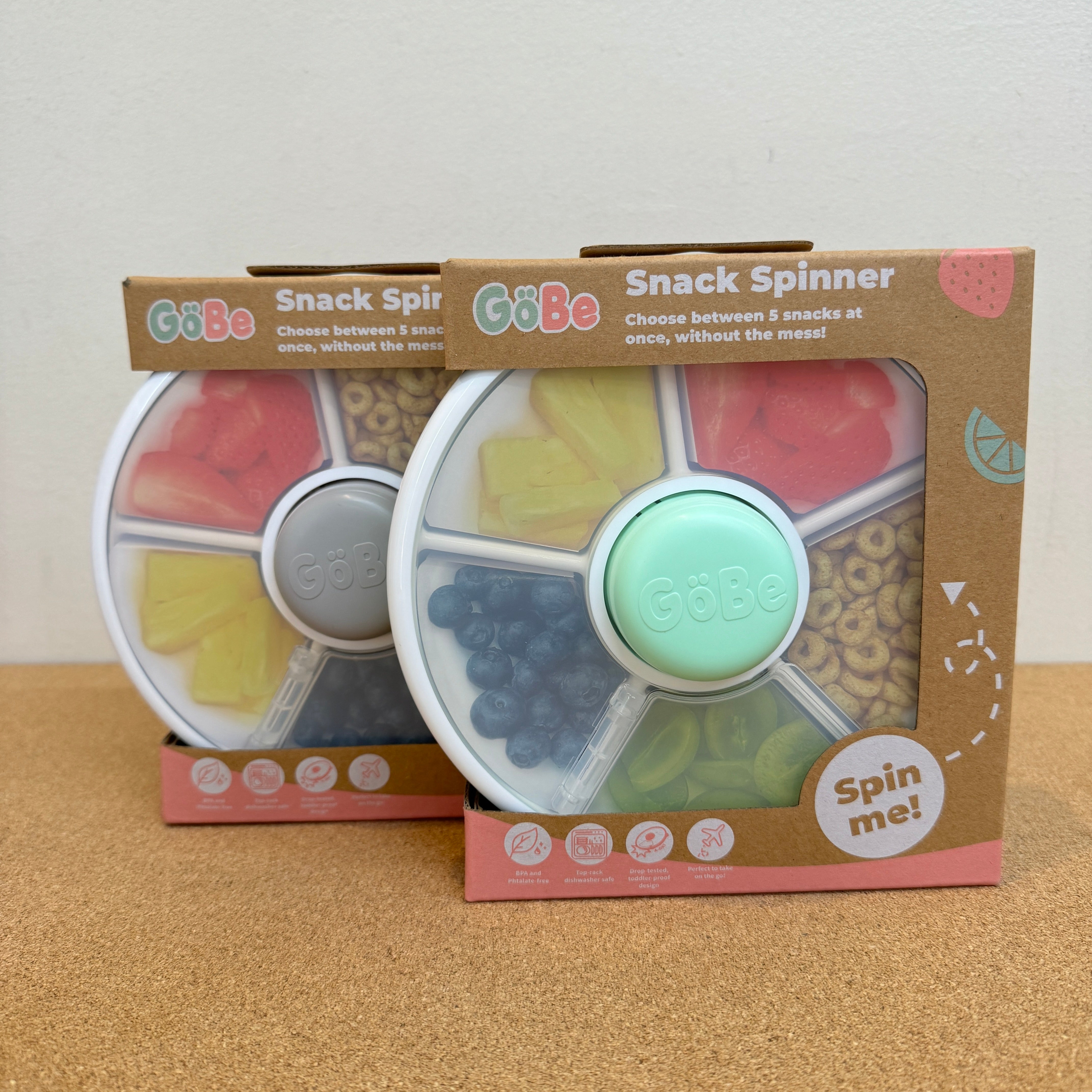 GoBe Kids Original Snack Spinner 2Pack(Teal/Grey)