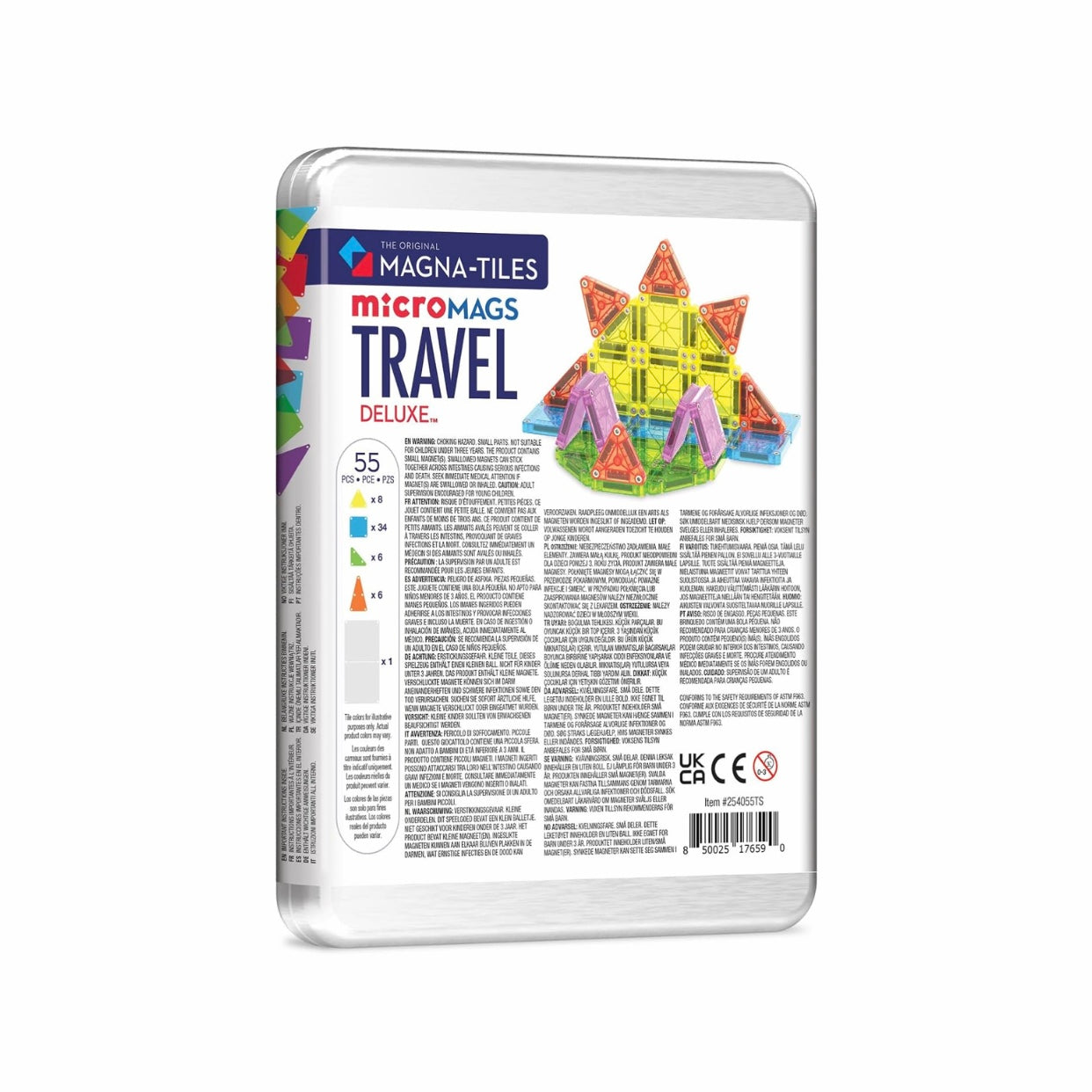 Magna-Tiles MicroMags Travel Deluxe 55Pieces Magnetic Construction Set
