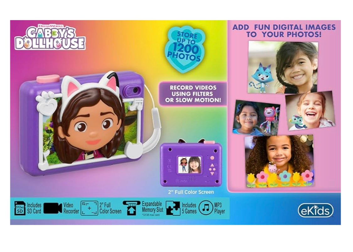 Ekids Gabby’s Dollhouse Kids Digital Camera Toy