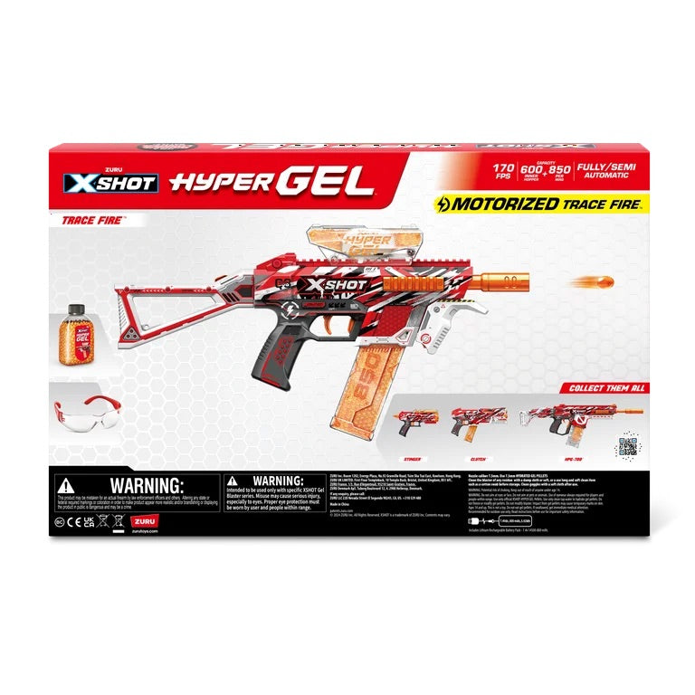 X-Shot Hyper Gel Trace Fire Blaster - Red