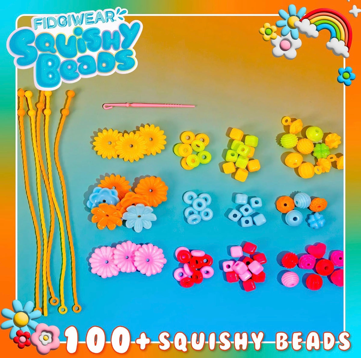Fidgiwear Squishy Beads Soft and Squishy Scented Daisy Orange Theme