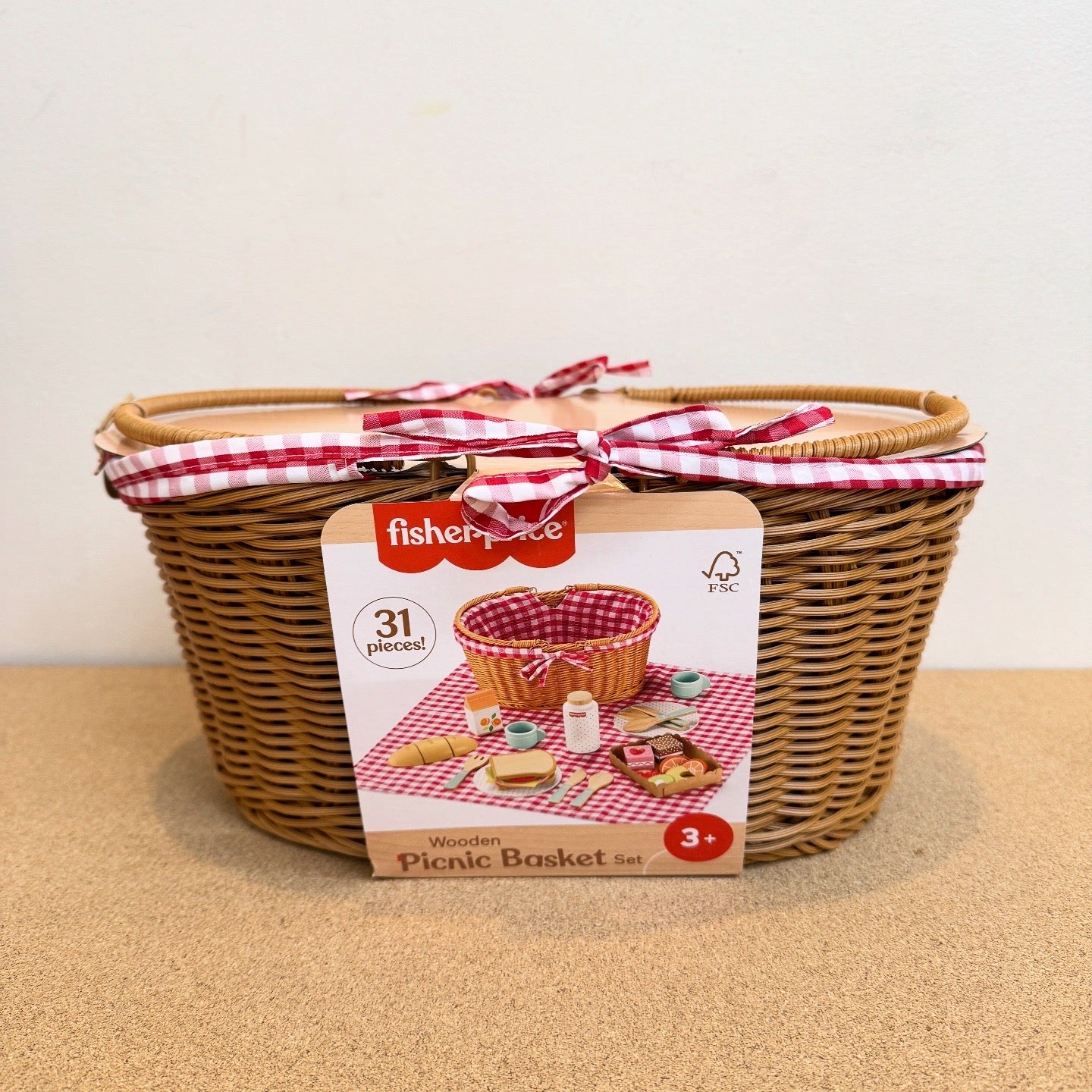 Fisher Price Wooden Picnic Basket Playset