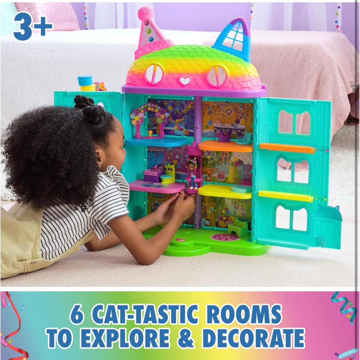 Gabby’s Dollhouse Rainbow Celebration Dollhouse Playset